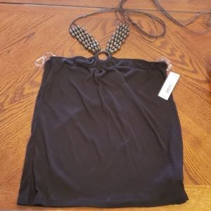 Hot tempered  tie back tub top black